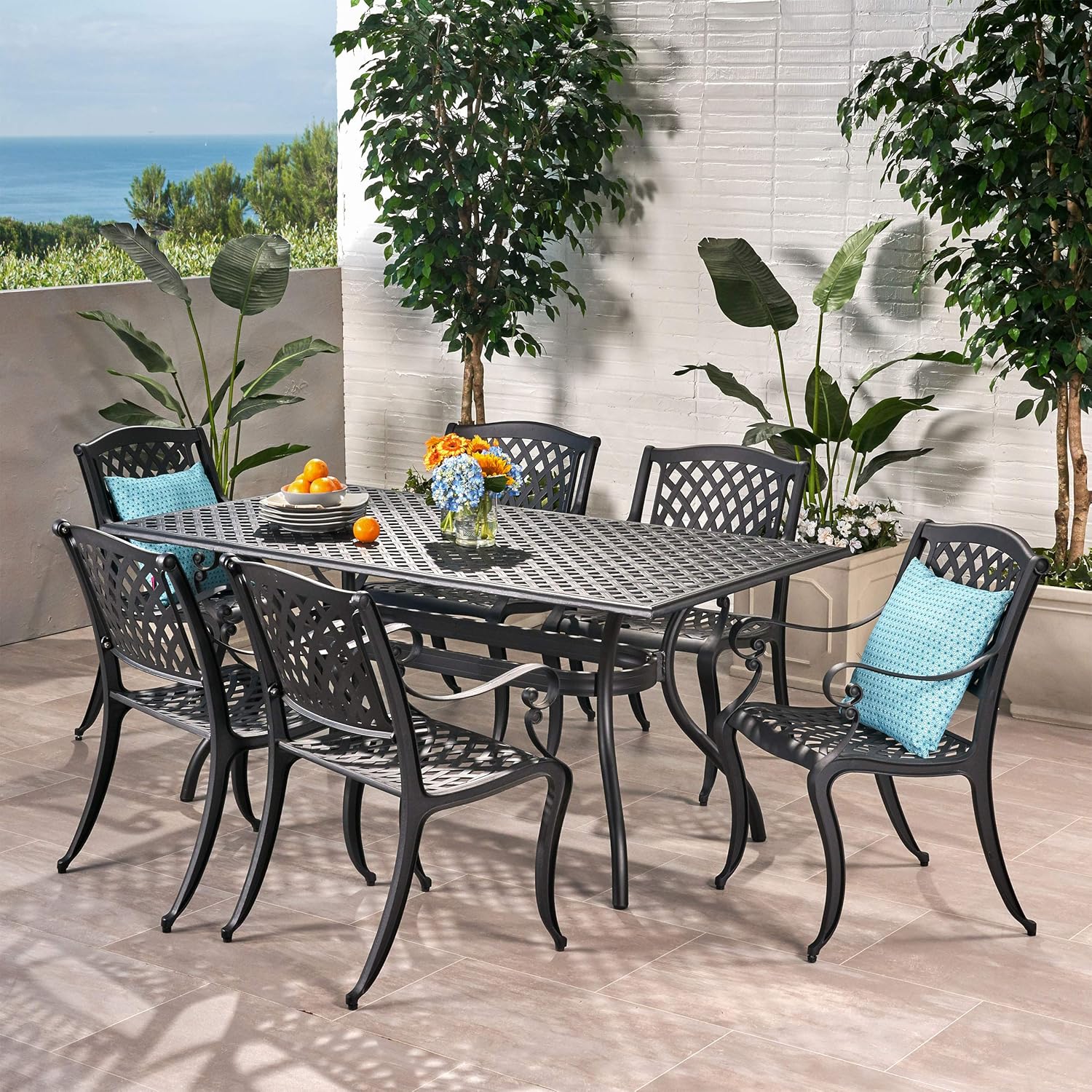 Christopher Knight Home Cayman Outdoor 6-Seater Cast Aluminum Dining Set